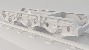Lowpoly Train wheel Bogie 4