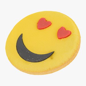 cookie smiling face heart 3D