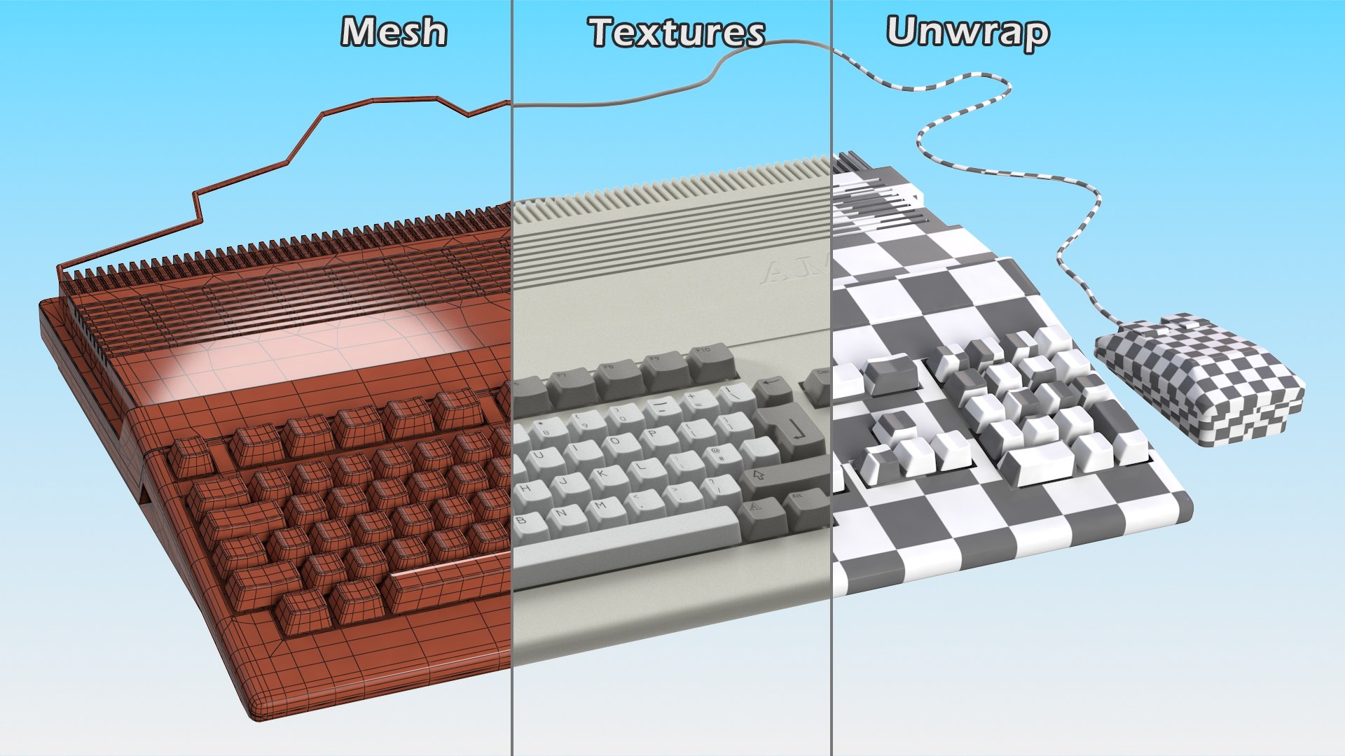 3D Home Computer Commodore Amiga 500 Keyboard TurboSquid 2062040
