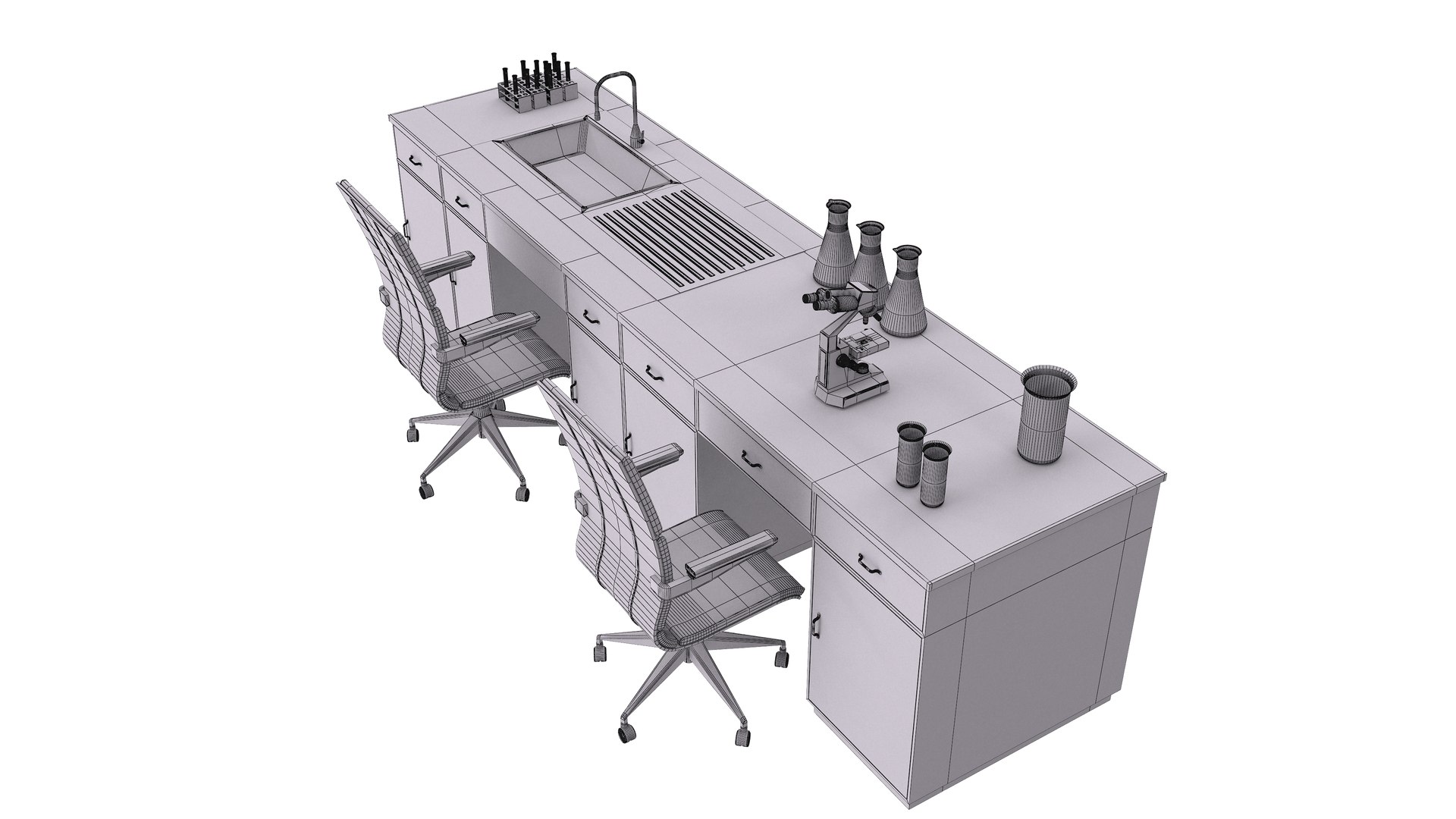 Laboratory Table - Black 3D - TurboSquid 1913496