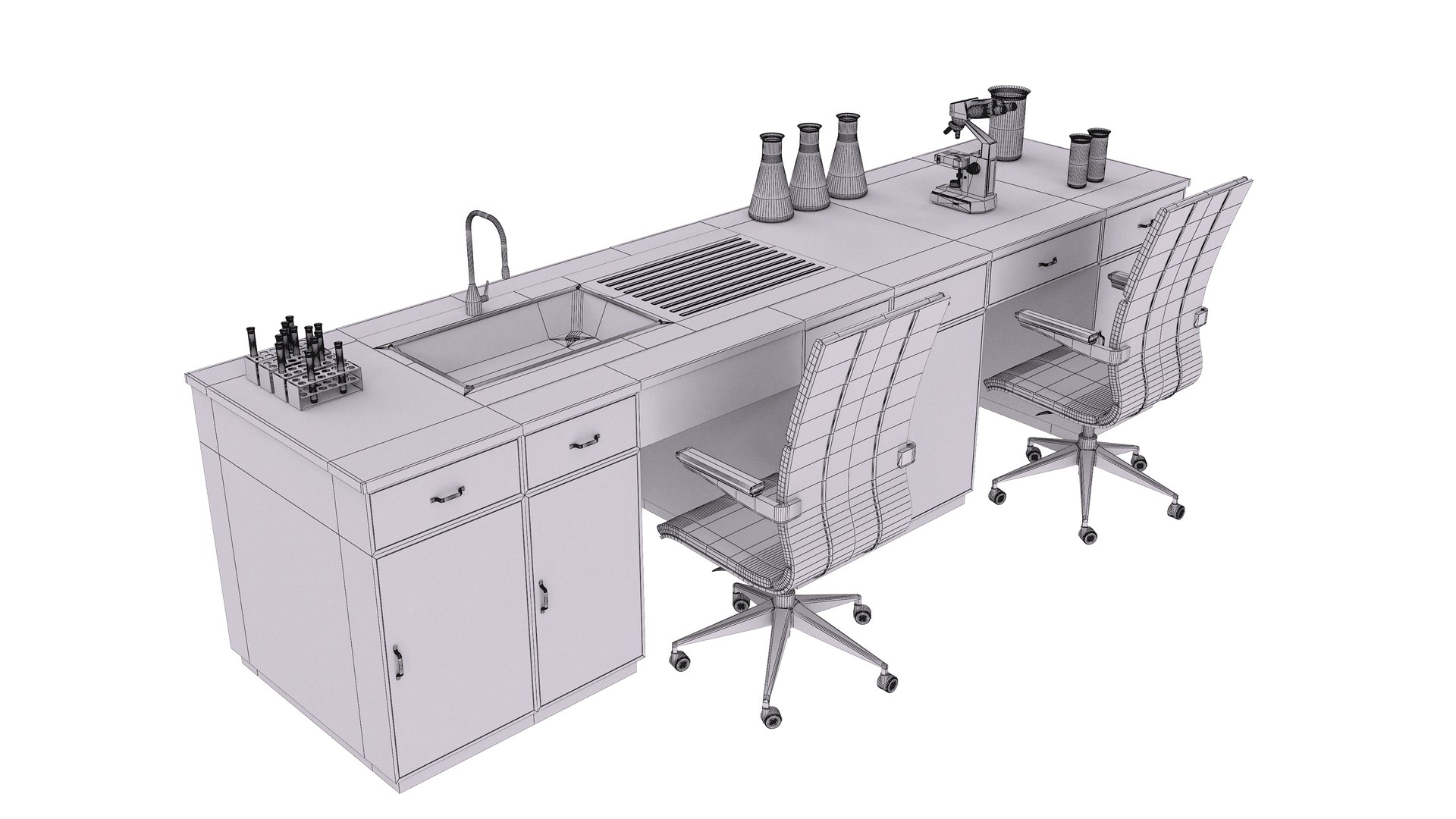Laboratory Table - Black 3D - TurboSquid 1913496
