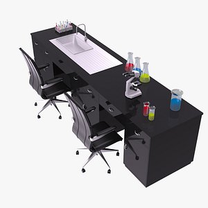 Laboratory Table - Black 3D