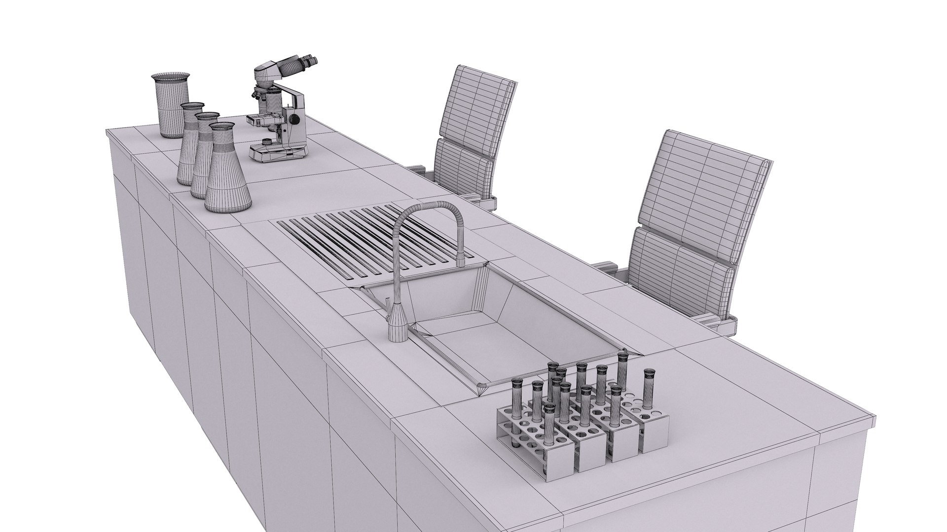 Laboratory Table - Black 3D - TurboSquid 1913496