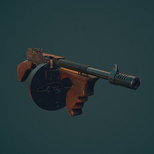 1928 thompson gun 3d model