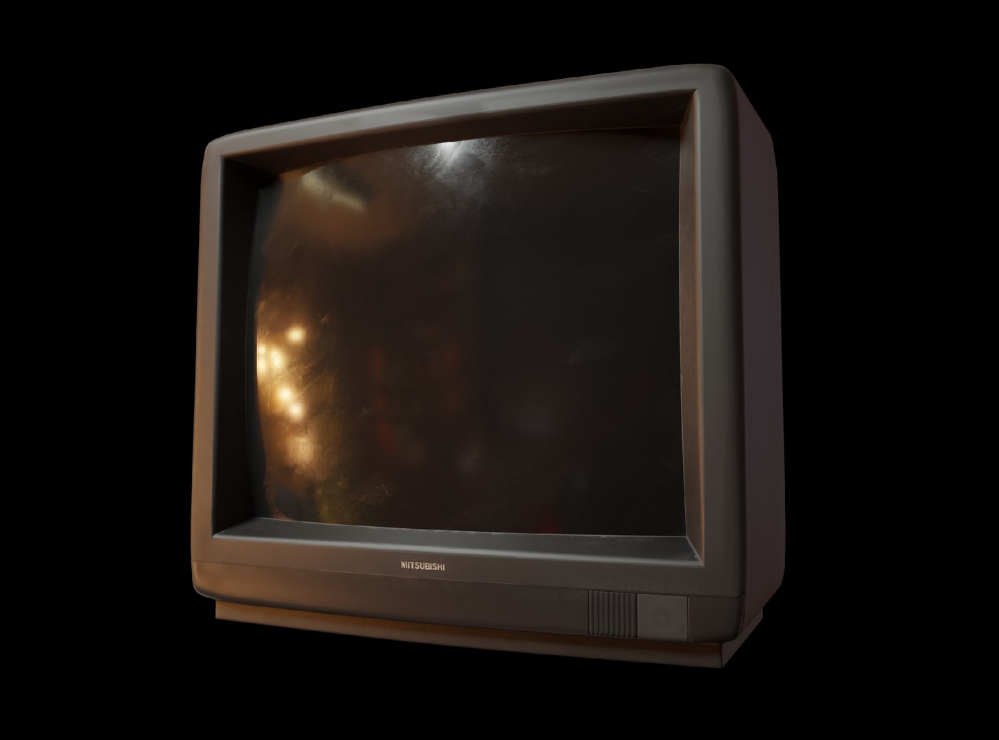 3D Retro Mitsubishi TV Lowpoly TurboSquid 1901042