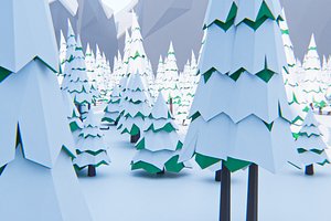 3D model Low-Poly Winter Environment