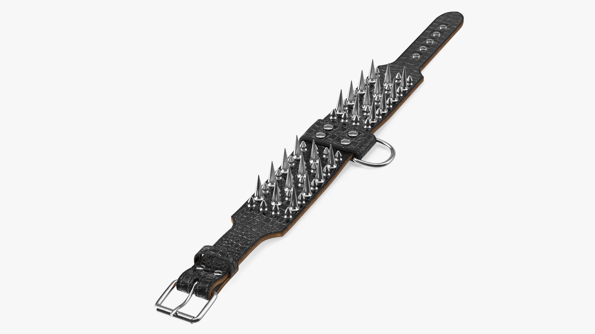 Pets Spike Collar Lying Black 3D model preview
