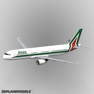 airbus a321 alitalia a-321 3d max