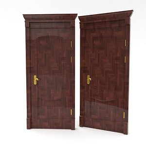 entrance wooden door 3D