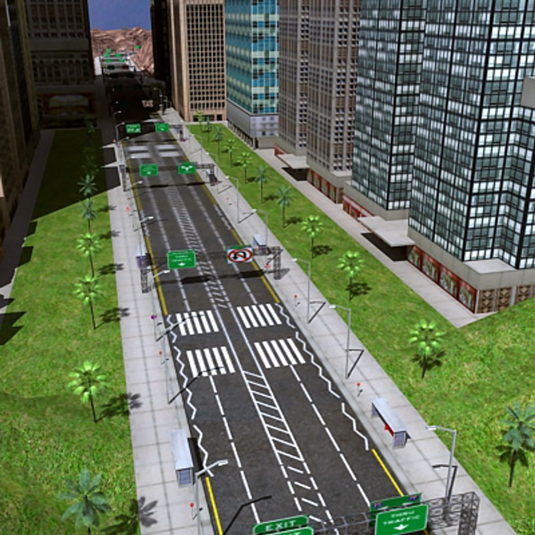 3dsmax Urban Race Track