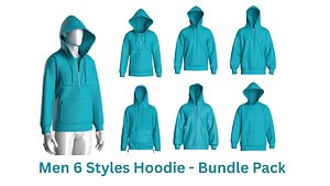 Men 6 Styles Hoodie - Bundle Pack 3D model
