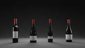 wine bottles 3D model