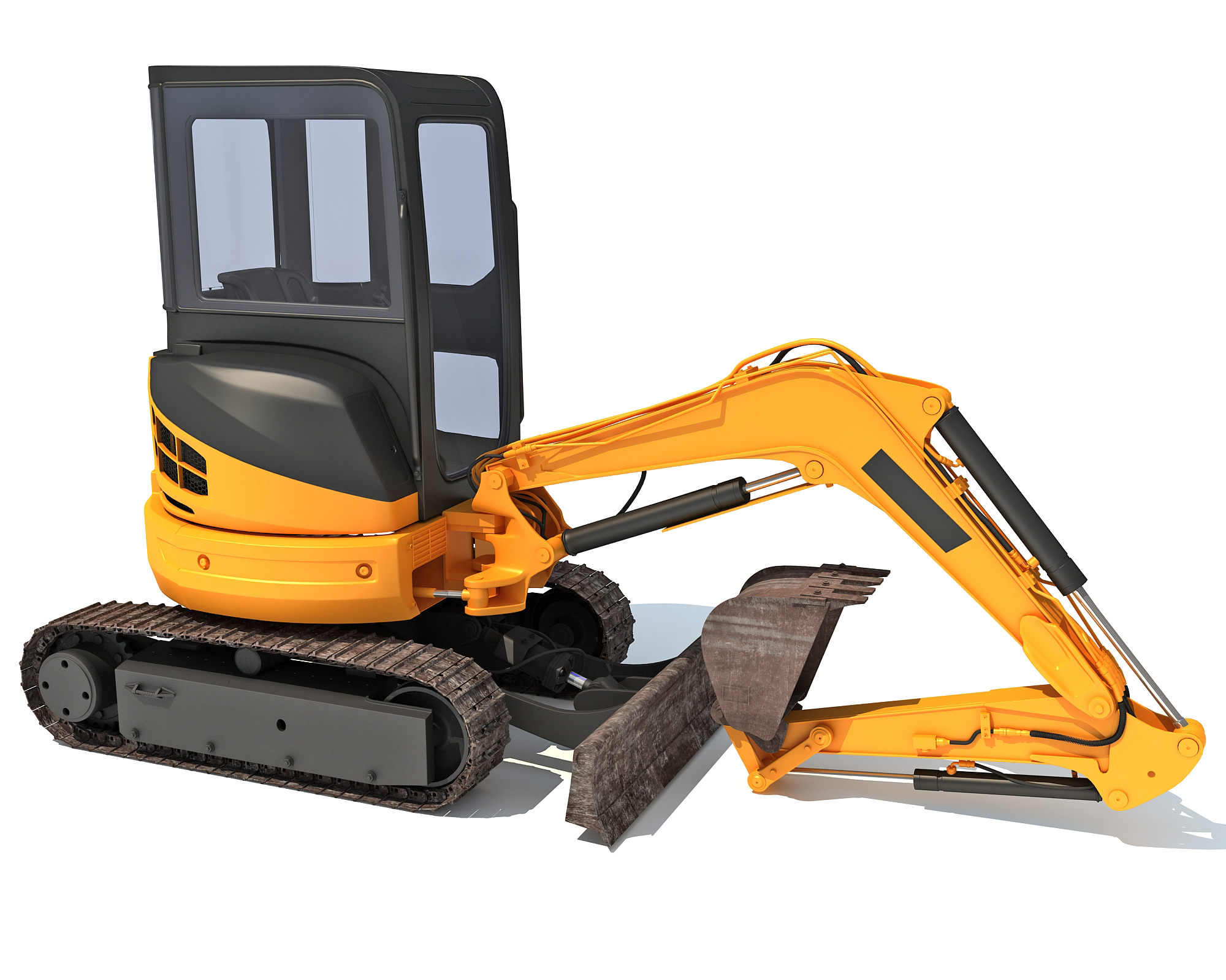 3D tracked mini excavator model - TurboSquid 1238802