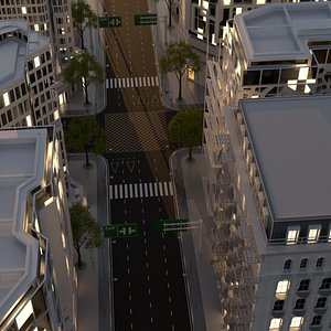 city intersection 3D model