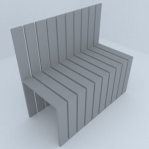 3D park benches model