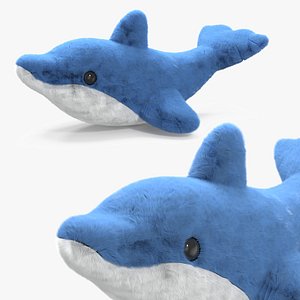 Plush Dolphin Toy Fur 3D model