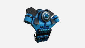 SciFi Backpack B10 Blue - Fashion Character Design