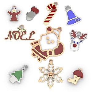 Cute Christmas Charms 3D model