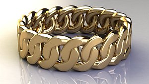 3D chain gold ring