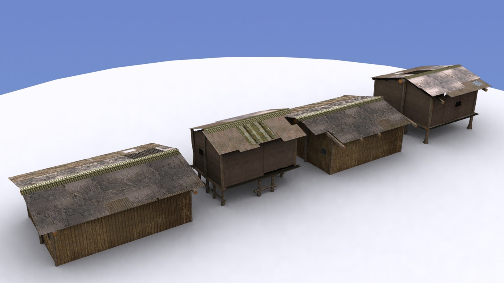 3d buildings slum housing model