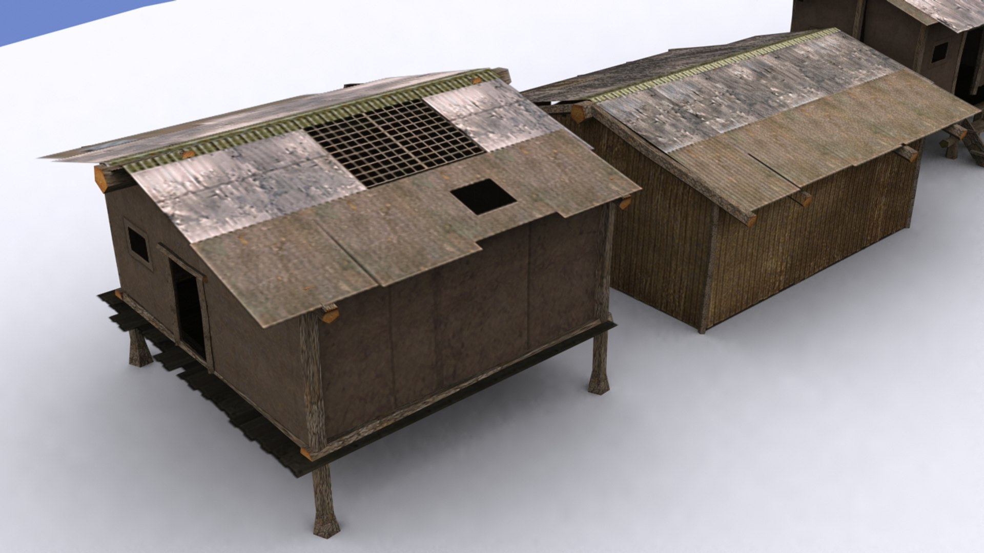 3d buildings slum housing model