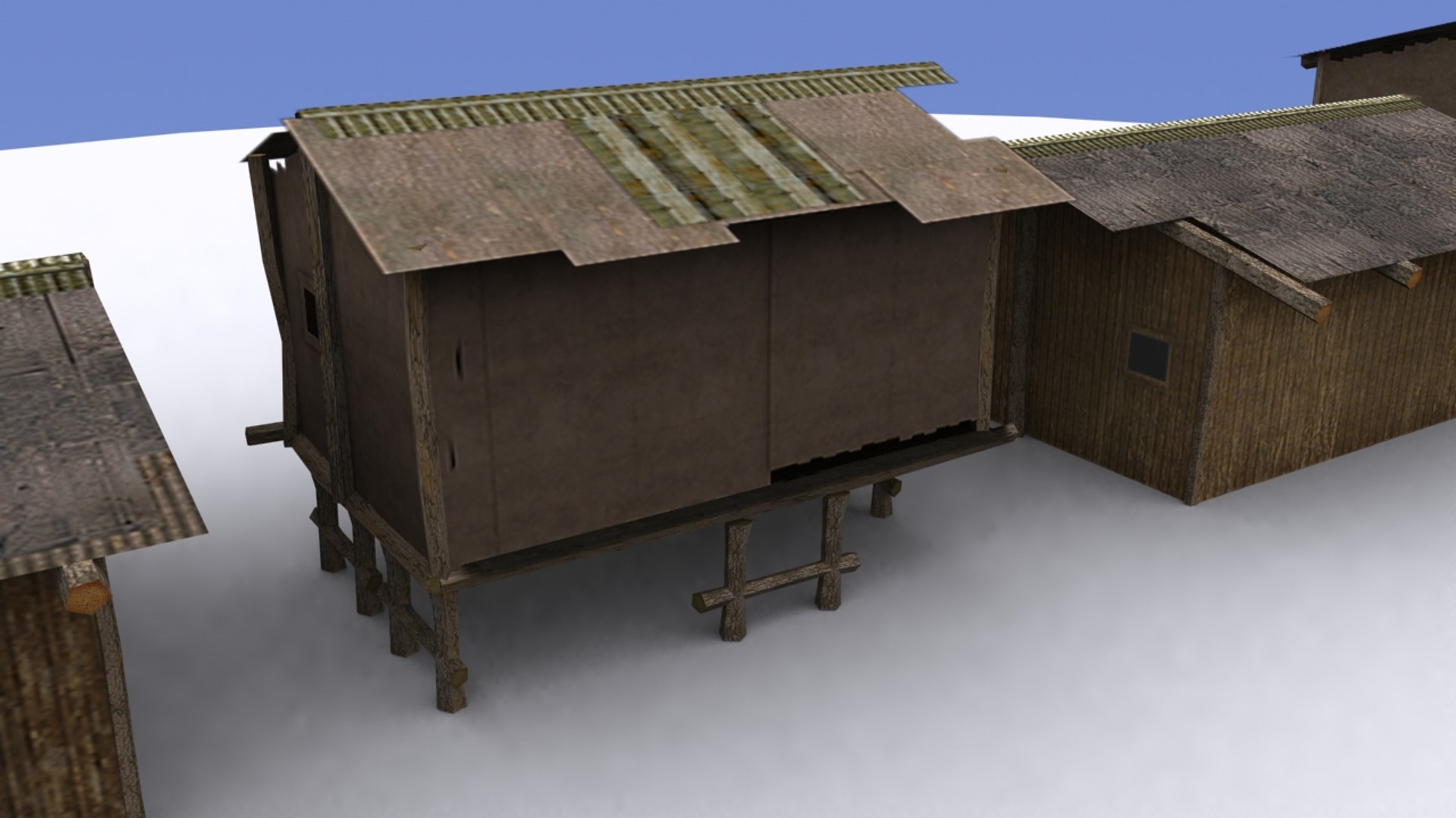 3d buildings slum housing model