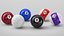 Billiards Balls And Cue Sticks