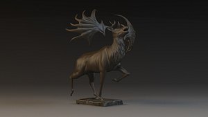 animal deer sculpture antlers art sculptures 3D