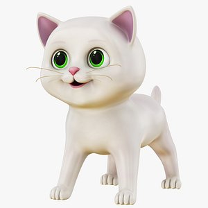 Cartoon Cat White