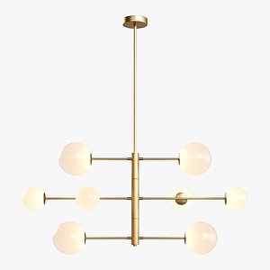 3D model Orbit brass pendant light fixture
