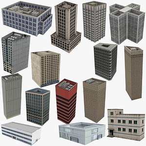 Low-polyOffice Building Collection
