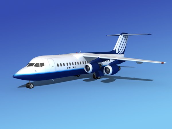 3d bae 146 united airliners model