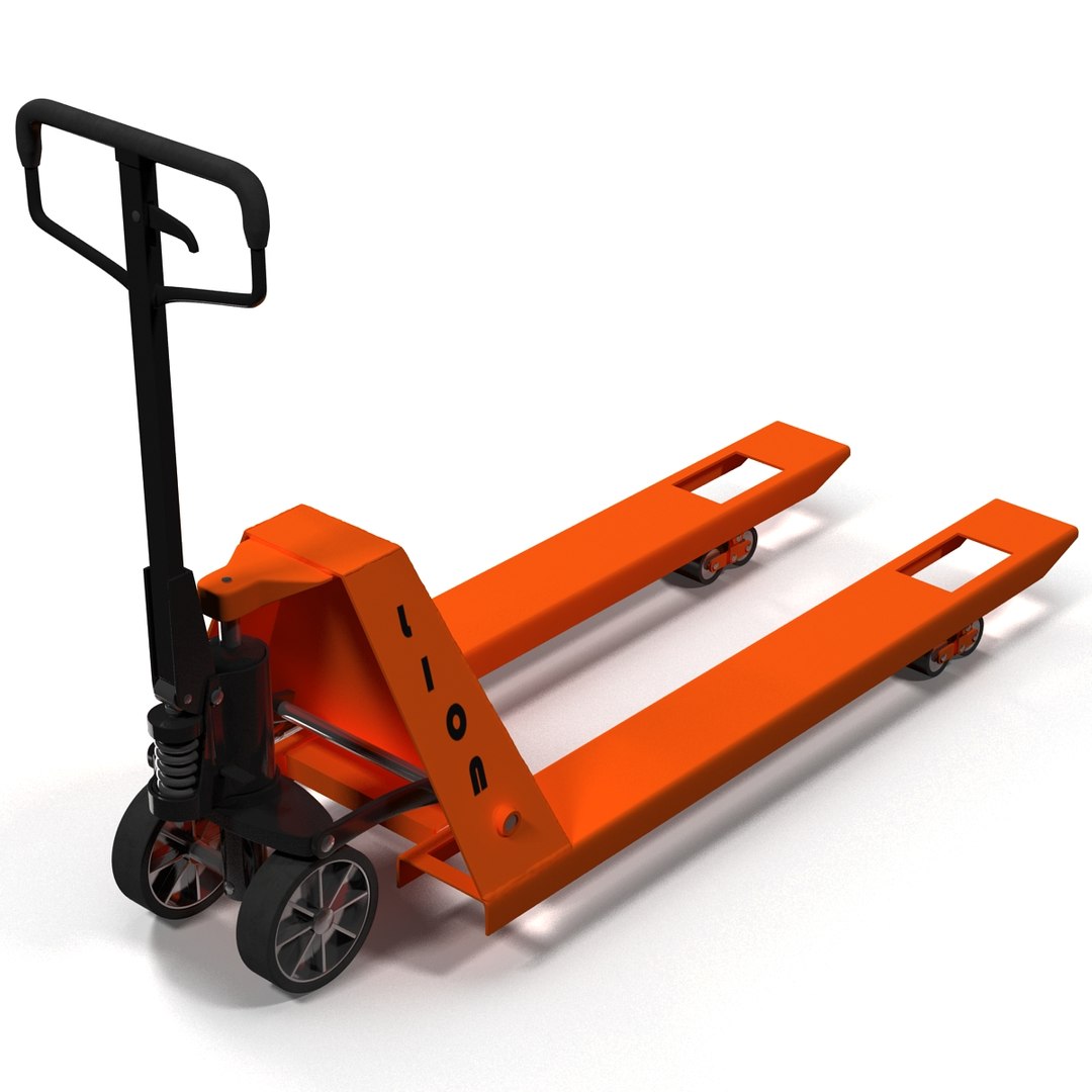 Pallet Jack Orange 3D Model 3D model preview