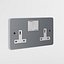 UK Aluminum Plug AC Outlet Dual and Single