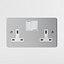 UK Aluminum Plug AC Outlet Dual and Single