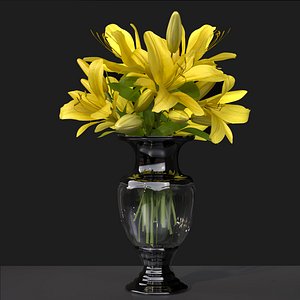 3D bouquet flower decoration vase
