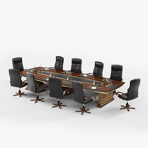 conference table chairs 3d 3ds