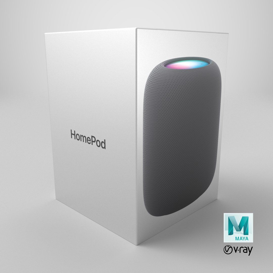Apple HomePod Smart Speaker Packaging 3D https://p.turbosquid.com/ts-thumb/rQ/lJV60W/74/stemcell_maya_vray_render/png/1717508923/1920x1080/fit_q87/d8a305881274d32a90a4ad0cc12b8f098052d779/stemcell_maya_vray_render.jpg