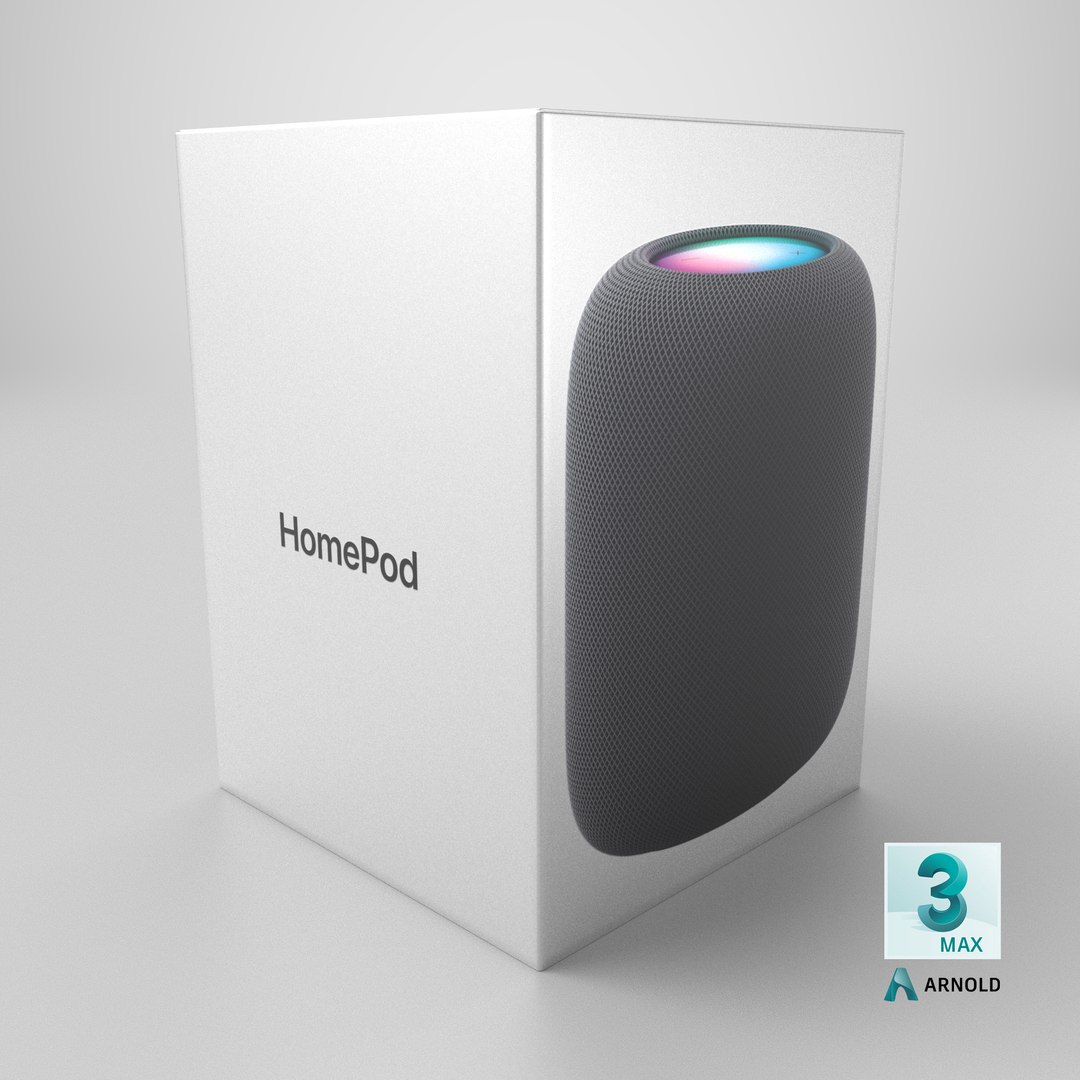 Apple HomePod Smart Speaker Packaging 3D https://p.turbosquid.com/ts-thumb/rQ/lJV60W/SX/stemcell_max_arnold_render/png/1717508930/1920x1080/fit_q87/4b0dbf4021e5b9587edbad8491585ae063eb9af7/stemcell_max_arnold_render.jpg