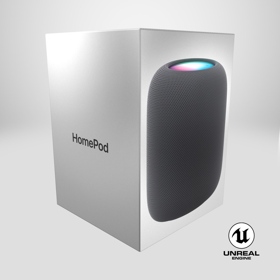 Apple HomePod Smart Speaker Packaging 3D https://p.turbosquid.com/ts-thumb/rQ/lJV60W/qm/stemcell_unreal_render/png/1717508932/1920x1080/fit_q87/b5fe0fb1a5dde75287a1fc2cba08e9348460ff97/stemcell_unreal_render.jpg