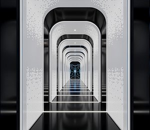 3D Contemporary Tech Corridor and Lobby