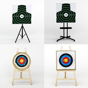 3D Professional Shooting Target And Archery Range Asset Set