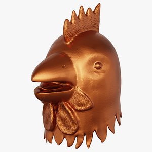 3D Rooster bronze head Old Summer Palace China Statue Zodiac