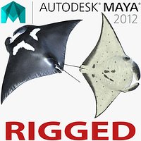 Manta Ray Rigged for Maya
