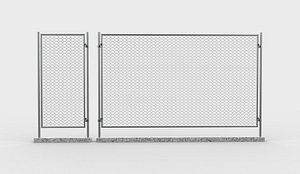 metal fence 02 3D model 3D model