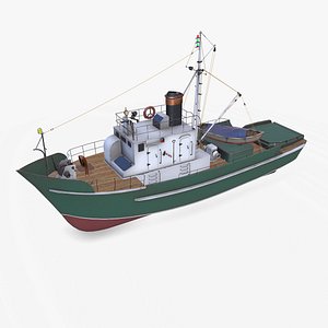 3D Fishing Boat 02 Low-poly PBR