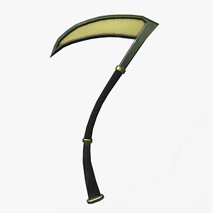 Game Ready Low Poly Inlaid Fantasy Scythe model