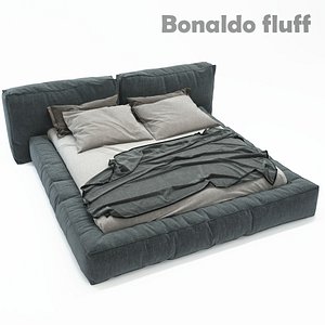 3d double bed bonaldo fluff model