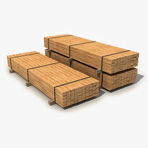 3D model industrial lumber package