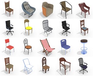 20 chair pack 3D